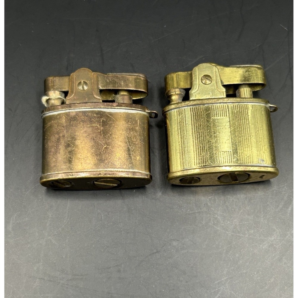 Miniature Brass Lighter Lot (2) Japan Penguin Automatic Lighter + SMC Art Deco - Picture 3 of 9